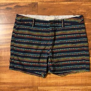 Merona size 4 navy/multicolor shorts